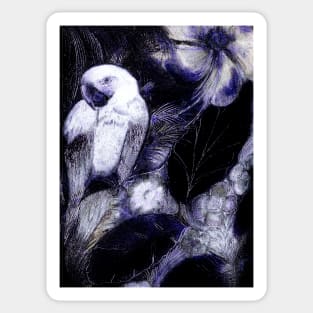 INK TROPICAL DECO PRINT MACAW POSTER PARROT ART DESIGN DRAWING Sticker